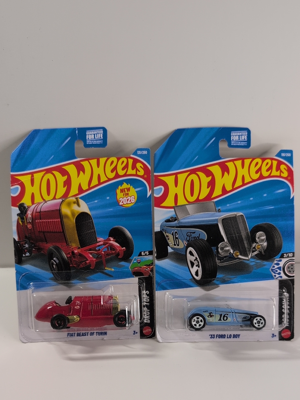Hot Wheels Fiat Beast Of Turin 1933 Ford Lo Boy Hot Rods Mattel NEW Ships In Box